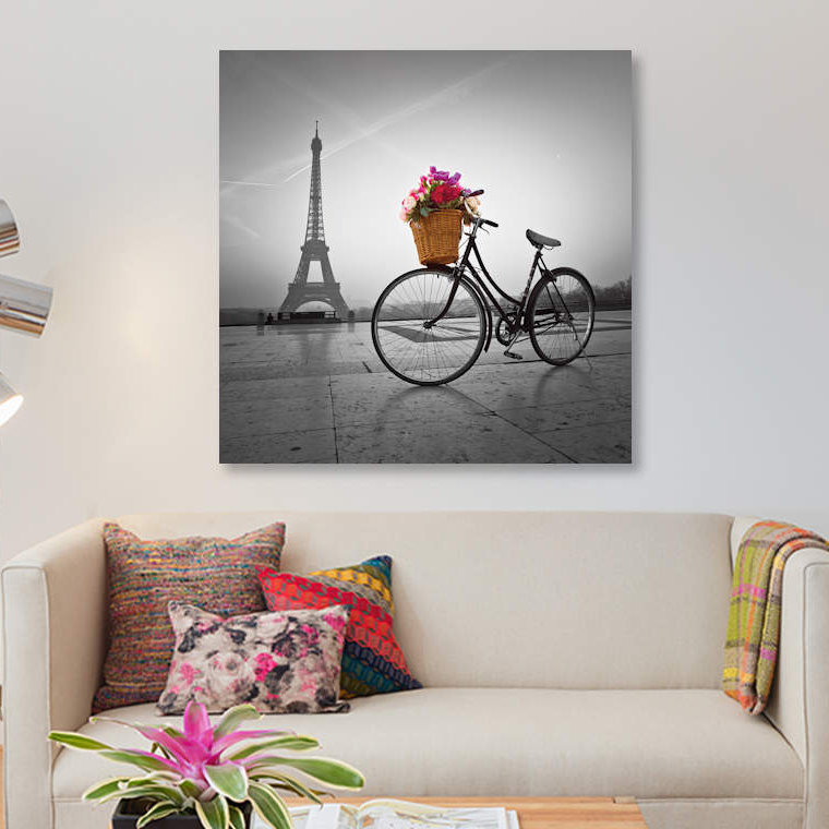 « paris vii », impression sur toile, H 18 po x l 18 po x P 1,5 po, Toile tendue, Pas de tapis