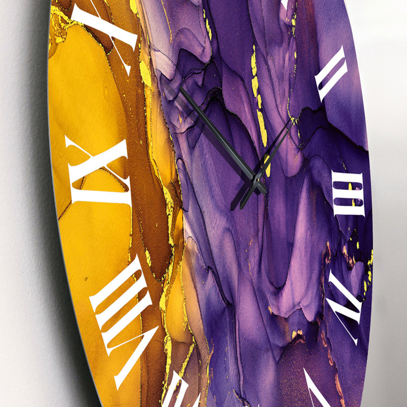 Horloge murale moderne mauve et brune, Petit