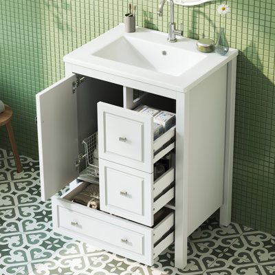 Single Bathroom Vanity with Ceramic Basin