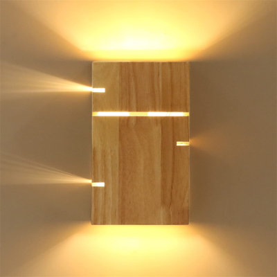 Solid Wood Flush Mounted Sconce