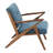 Mid-Century Accent Chair, Upholstered Seat & Back with Wood Frame for Living Room, Bedroom-793097397