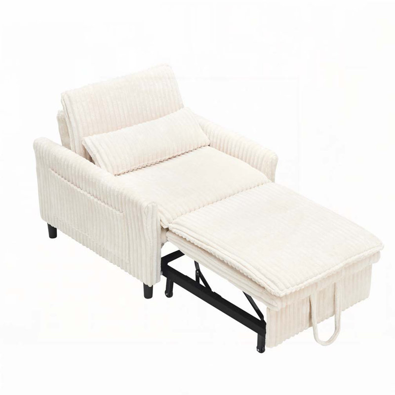 Fauteuil club en velours côtelé, Beige