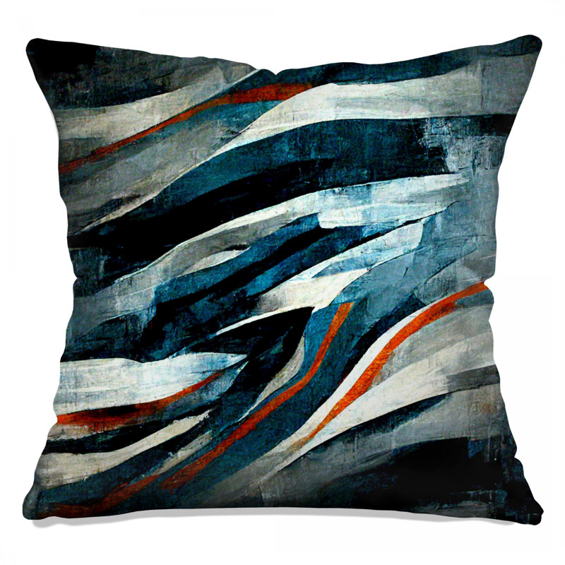 Coussin décoratif abstrait, coussins double face Art, 16 po x 16 po