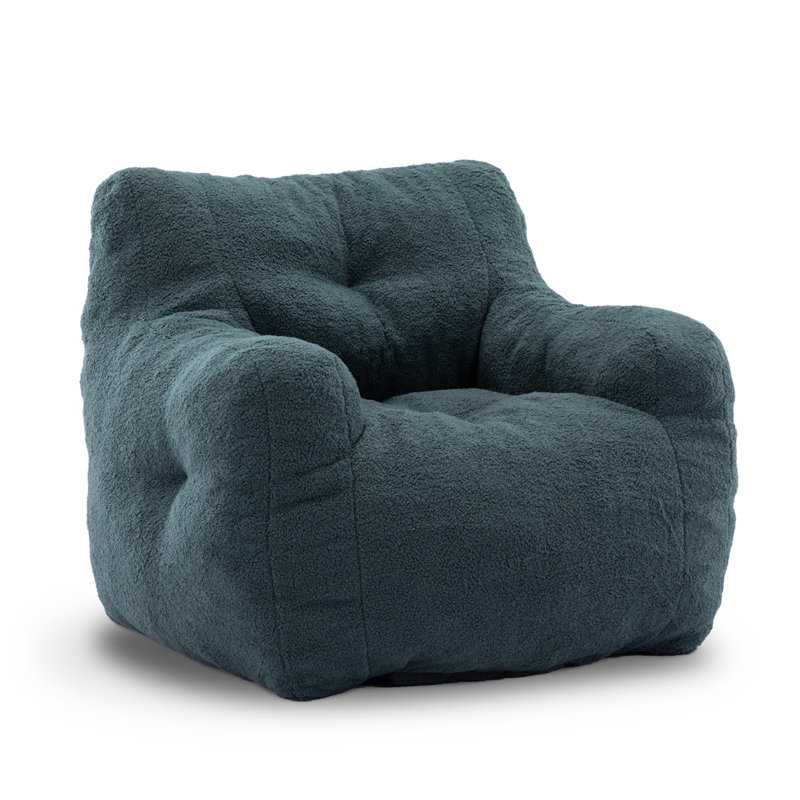 Compression Soft Teddy Adult Foam Filled Bean Bag Chairs,Green, Green Teddy