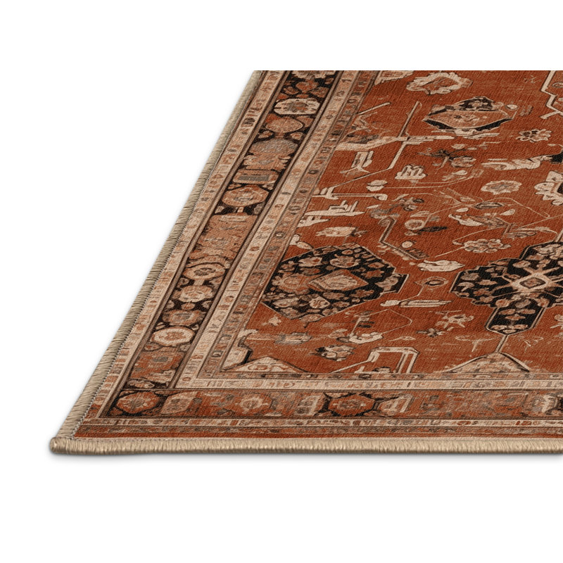 Tapis brun lavable à la machine, Rectangulaire 8 pi x 12 pi