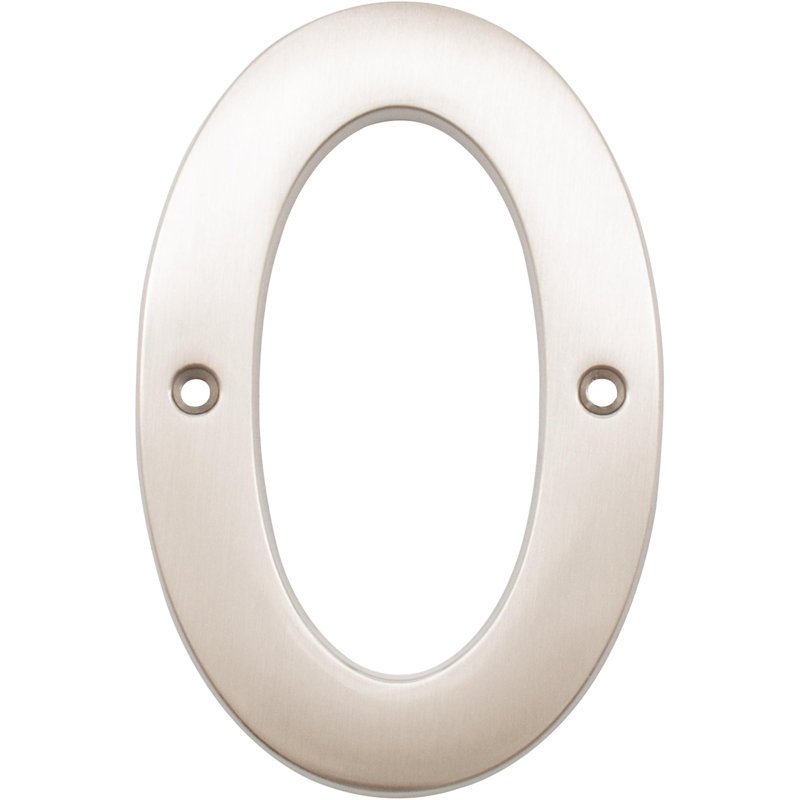 Numéro de maison robuste 4 po, 0 , Nickel satiné