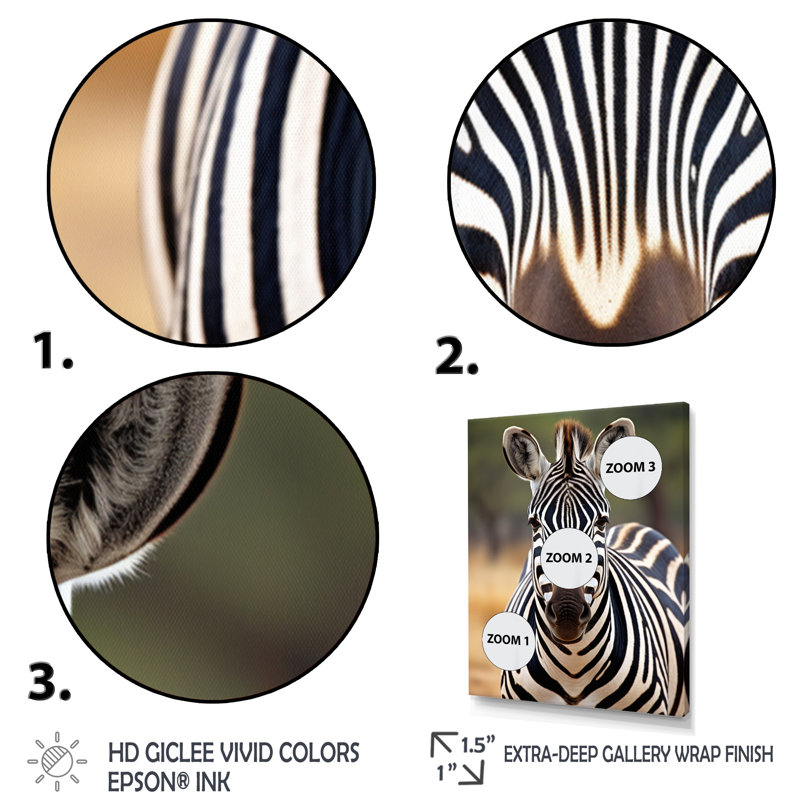 " Zebra Zebra Patterns In ", Black, 20" H x 12" W x 1" D