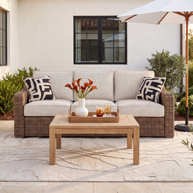 Danny 82.25" Wicker Outdoor Sofa