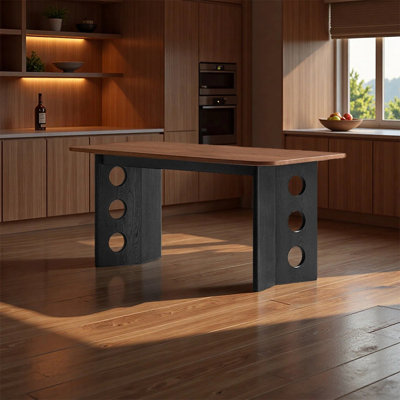 Table de salle à manger moderne en bois massif