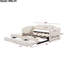 Lit de jour extensible simple TG avec très grand lit avec tiroirs de rangement à DEL, beige, solide et rembourré en pin massif-1886022196