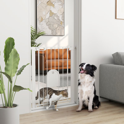Extra Wide Pet Gate Barrier with Small Door, 