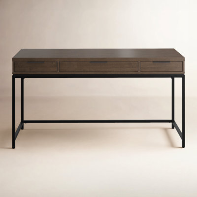 Sanford 60"W Industrial Writing Desk With Drawers And Keyboard Tray by AllModern
