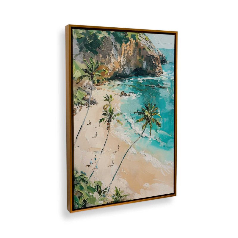 Costa Sereno I, reproduction d'art sur toile, 32 po x 48 po, Cadre flottant doré poli