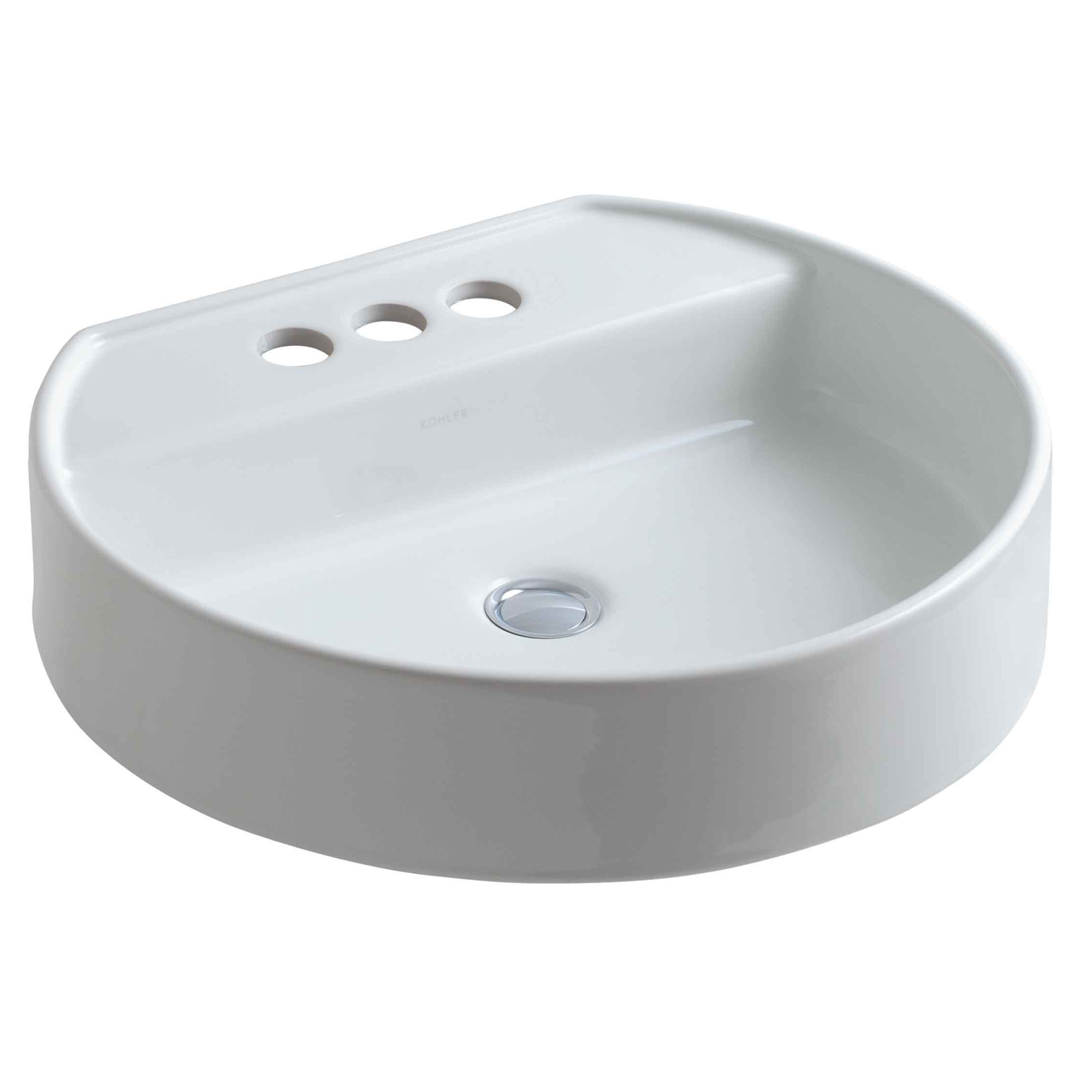 Chord Wading Pool Vessel Bathroom Sink, 4" Centers, White