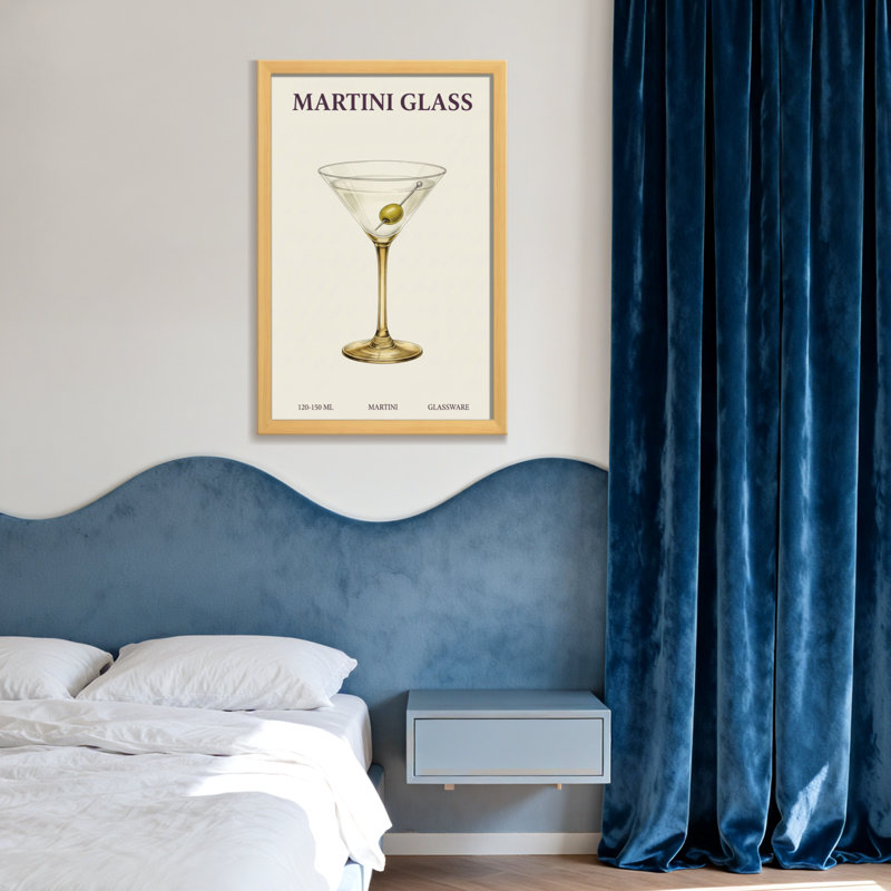 Verre à martini avec olive, Toile tendue, Ne s’applique pas, H 24 po x l 16 po