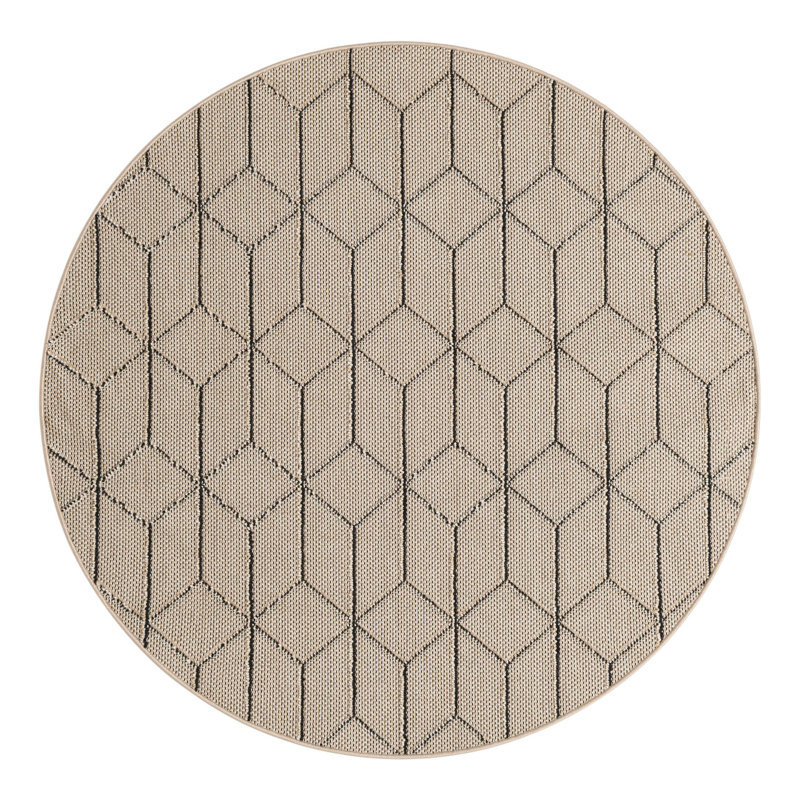 Tapis d'extérieur à treillis, Rond 5 pi 3 po