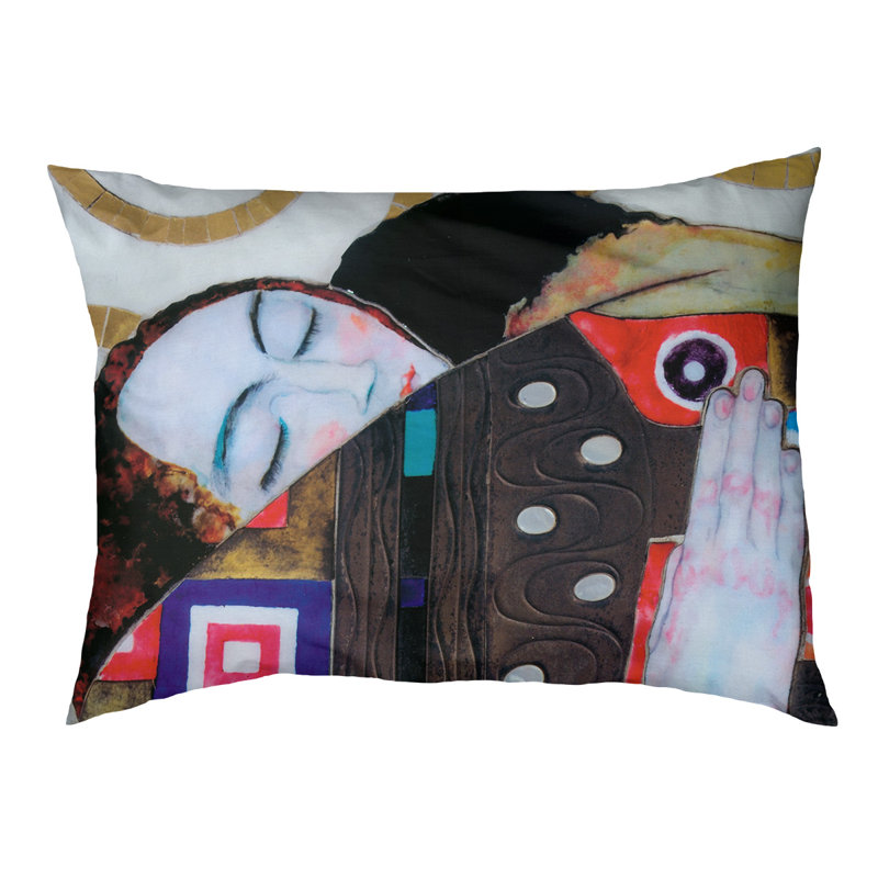 Coussin Carlile, Grand (L 52 po x l 42 po), Brun / rouge / or