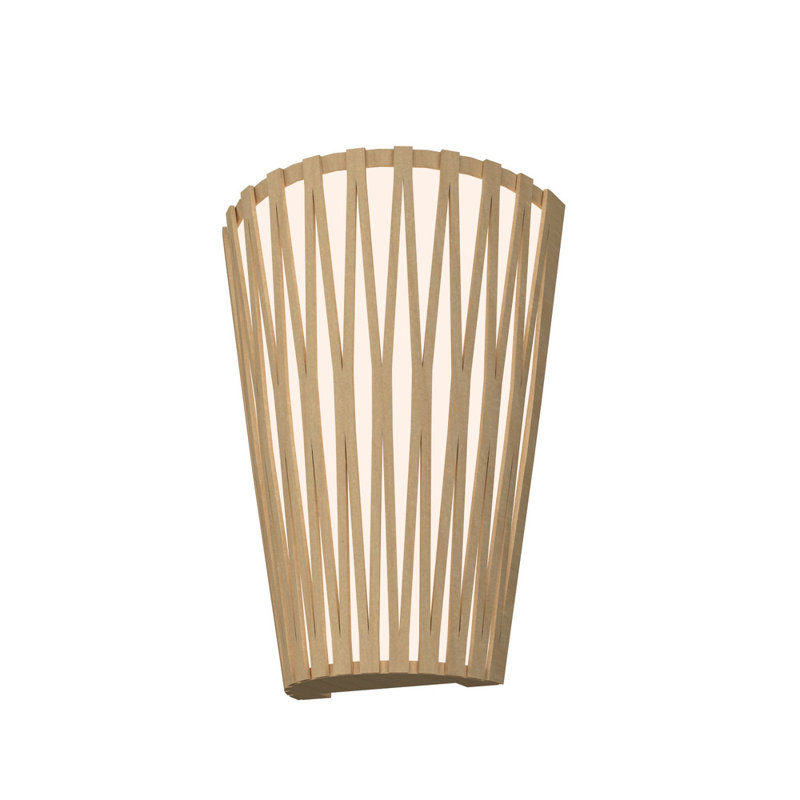 Living Hinges 1 - Light LED Flush Mounted Sconce, Maple, 11.81" H x 9.84" W x 4.72" D
