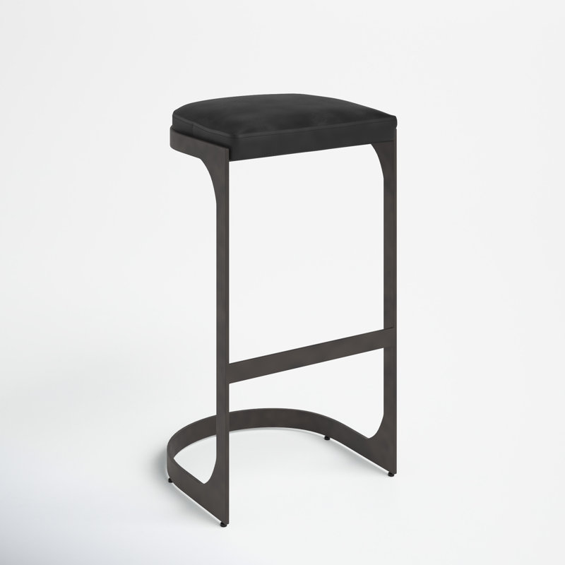 Bellesa Upholstered Counter Stool, Black, Bar Stool (31.5” Seat Height)