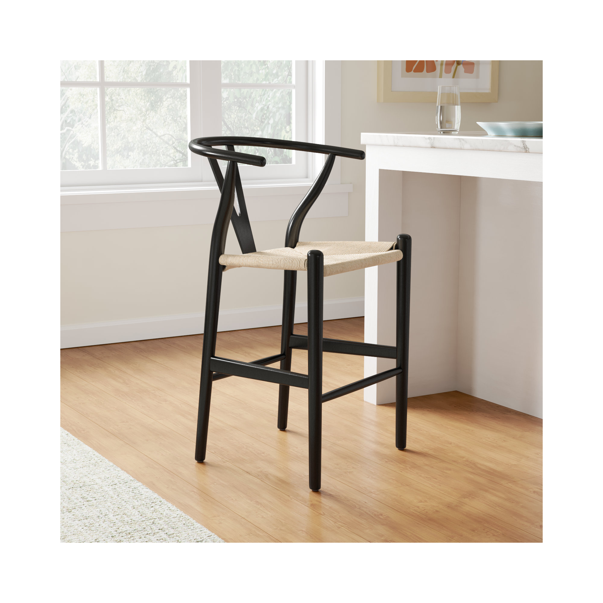 Woven Stool, Black