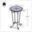 Table d'appoint de patio, bleu et noir