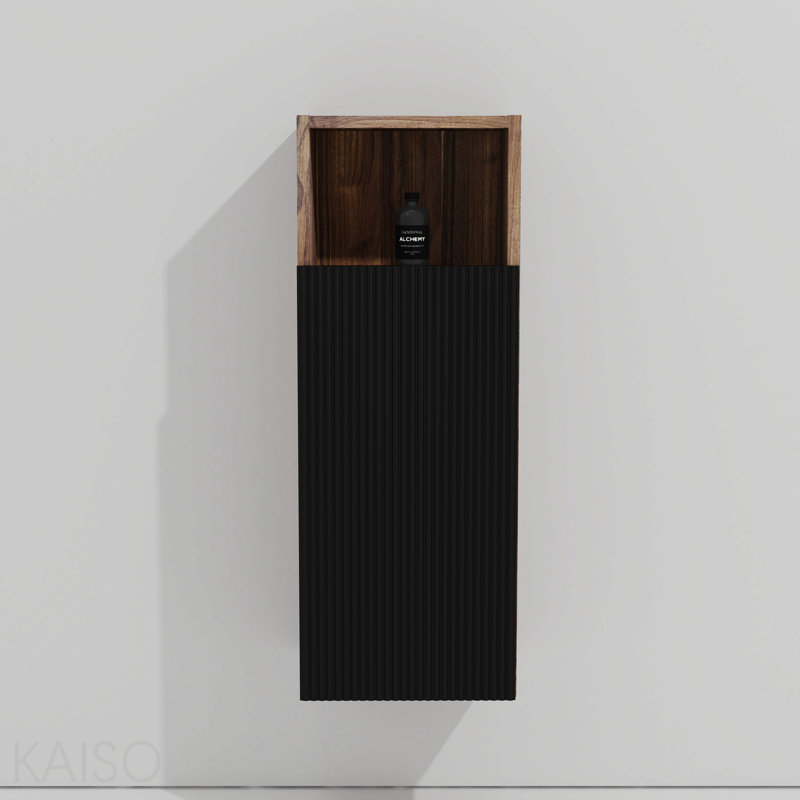 Armoire de rangement murale flottante noire et noyer pour salle de bain Cc1014s110309
