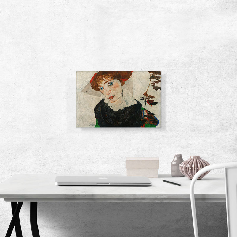 «Portrait of Wally Neuickel» par Egon Schiele, reproduction d'art sur toile tendue, H 12 po x l 18 po x P 0,75 po