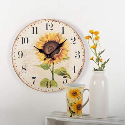 Horloge murale tournesol