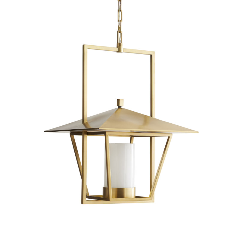 Temple 1 - Light Lantern Square Pendant, Antique Brass