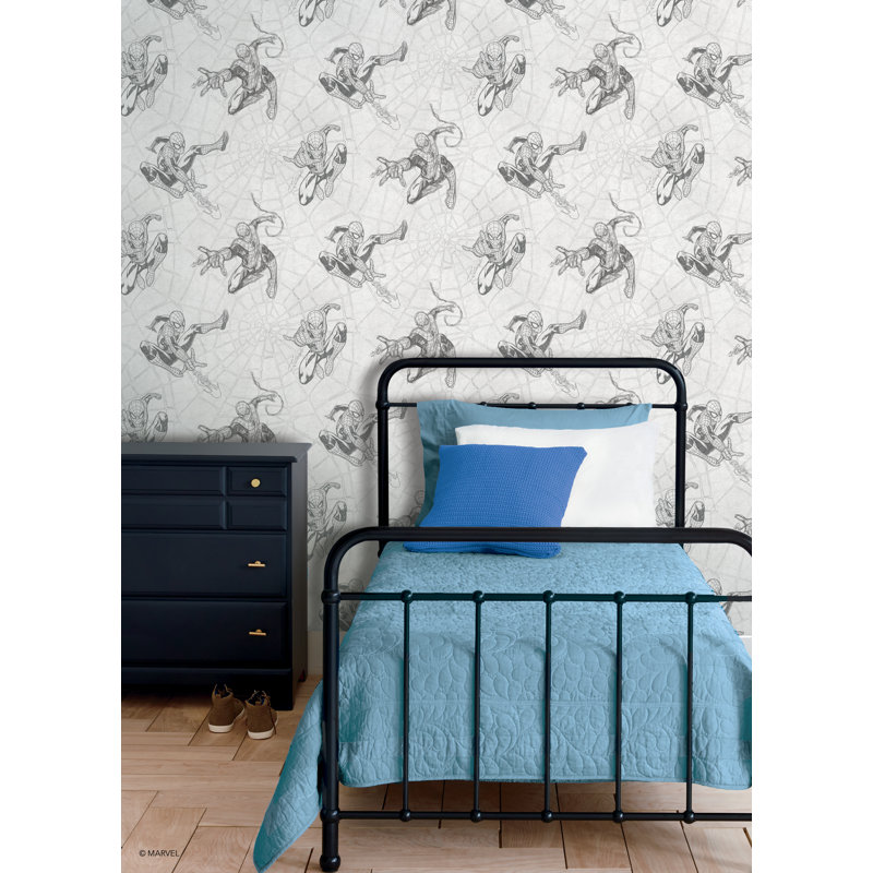 Papier peint adhésif Spider-man Webs, Black