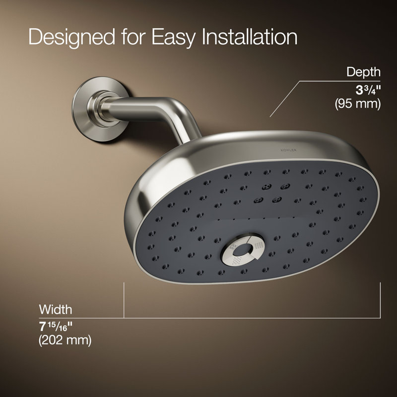 StatementOval Multifunction Showerhead with Katalyst Air-Induction Technology, Vibrant Polished Nickel