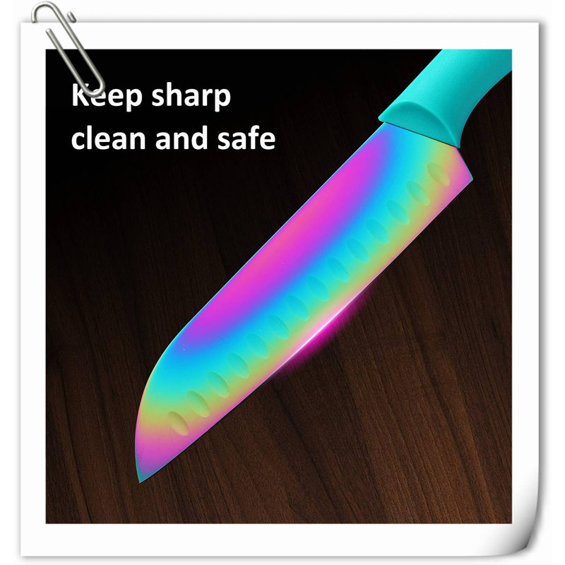 Rephen Knife 6 Piece Assorted Knife Set, Teal