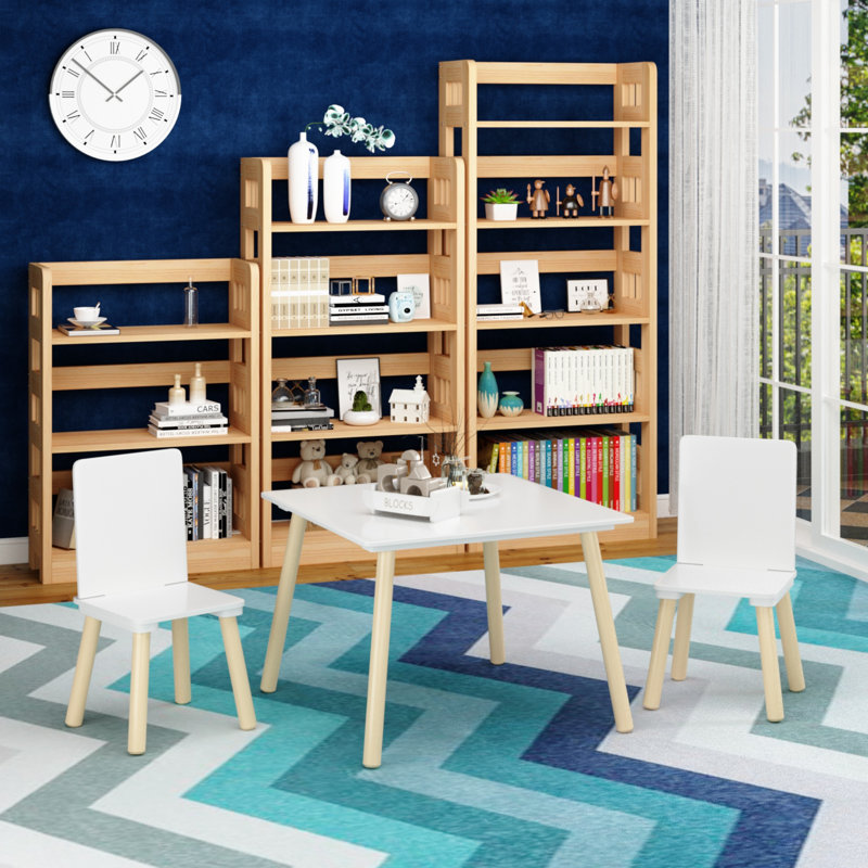 Ensemble de table pour enfants et 2 chaises, ensemble de 3 pièces de table et de tout-petits pour enfants, ensemble de table de jeu en bois