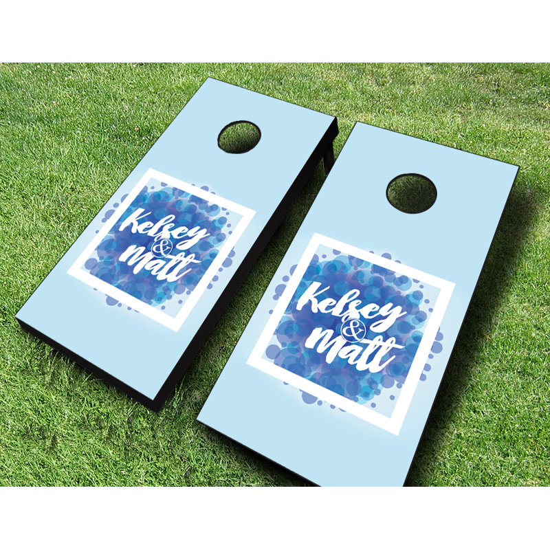 Ensemble de cornhole en bois massif 2 pi x 4 pi Vogue, Rouge / Bleu marine