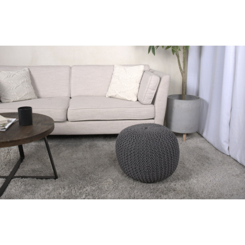 Pouf rond en coton Bordeaux
