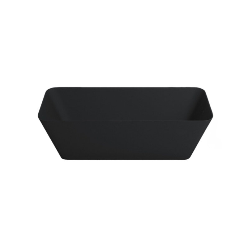 Ensemble de baignoire et douche incurvée noire simple rectangulaire en pierre artificielle noire l 67 po H 23,2 po