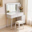 Bureau de meuble-lavabo peu encombrant avec lumières DEL, miroir et coiffeuse à 4 tiroirs-1635077244