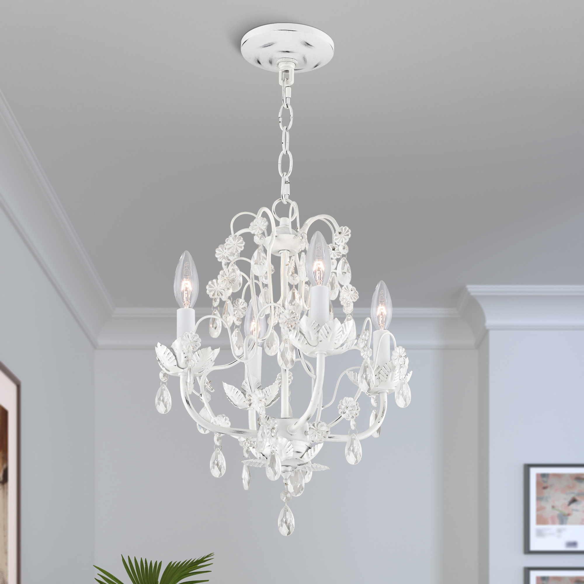 House of Hampton® Roush 4 - Light Candle Style Globe Chandelier with Crystal Accents & Reviews | Wayfair
