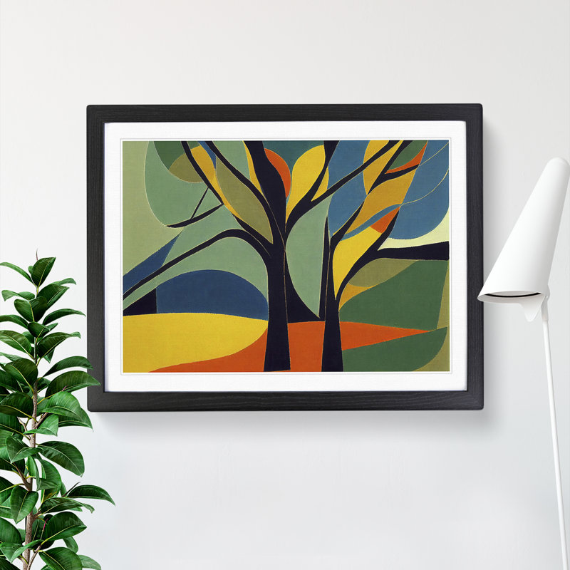 Awesome Abstract Trees - Framed Print, Black, 46cm H x 64cm W x 2cm D