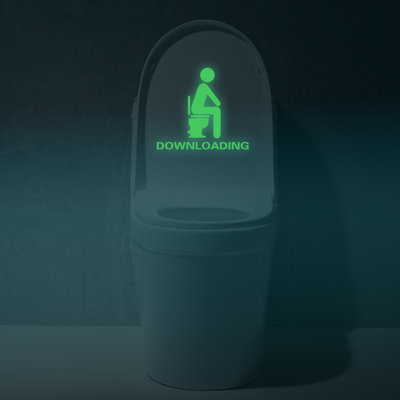 Toilet Glow in Dark Wall Sticker Set