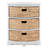 Breunig Solid Wood 3 Drawer X-Side Corner Storage Drawer with 3 Wicker Baskets, White-117219834