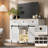 Rustic Farmhouse Sideboard Buffet Cabinet, Features Sliding Barn Door, Three Spacious Drawers-1378671139-1378671149
