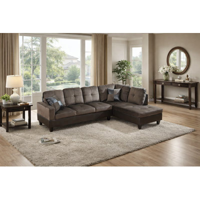 103.5" Wide Microfiber Sofa & Chaise