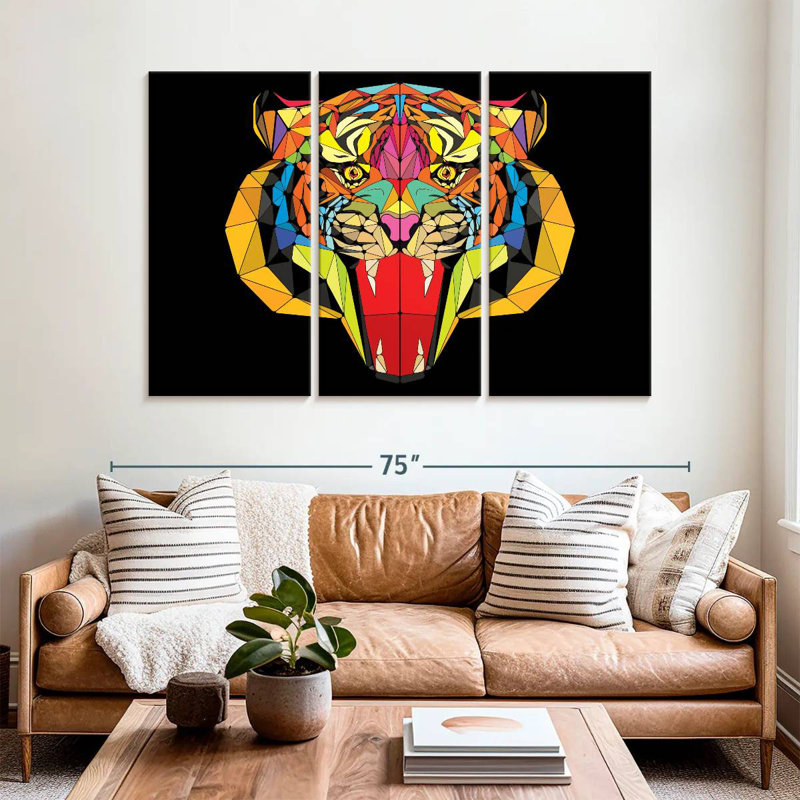 Geometric Tiger, 42" H x 65" W