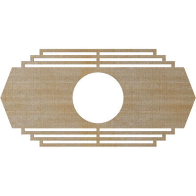 Médaillon de plafond en bois d'aulne 28 po x l 28 po x H 14 po x P 7 3/8 po x T 1/4 po