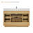 Lewistown 54" Single Bathroom Vanity in Nature Brown with Grain White Engineered Stone Countertop without Mirror