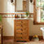 Meuble-lavabo 20 po à grain de bois naturel, armoire de ferme en bois massif avec lavabo en céramique et rangement réglable