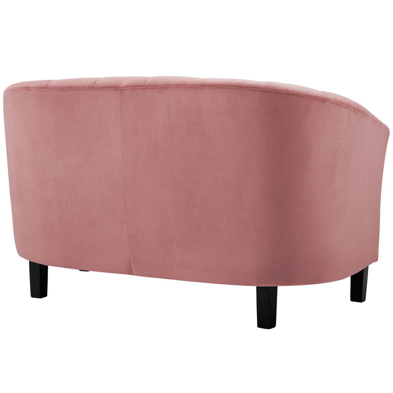 Prospect Channel Tufted 3 Piece Performance Velvet Set, Dusty Rose