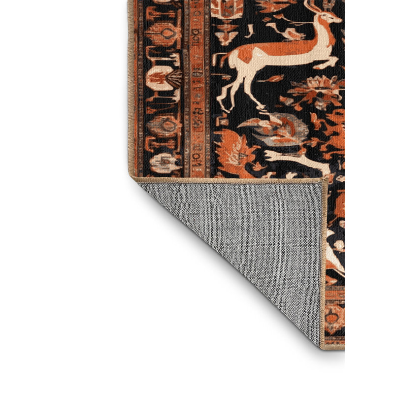 Tapis brun lavable à la machine, Carré 8 pi