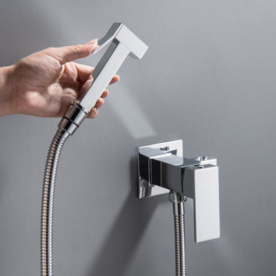 Elongated Wall Mount Bidet with Faucet